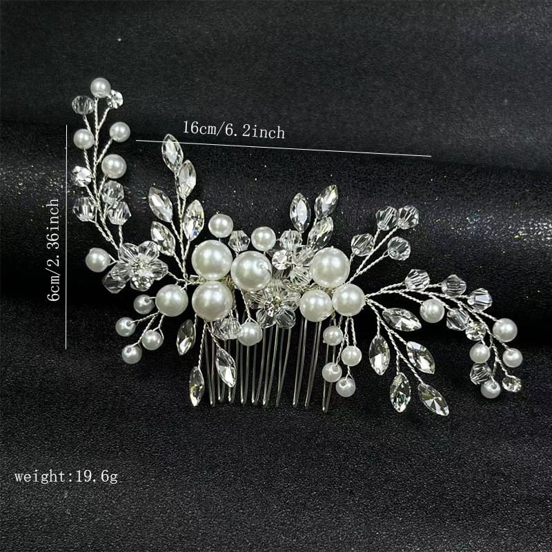 Elegant Pearl & Crystal Bridal Hair Comb - Luxe White Wedding Accessory