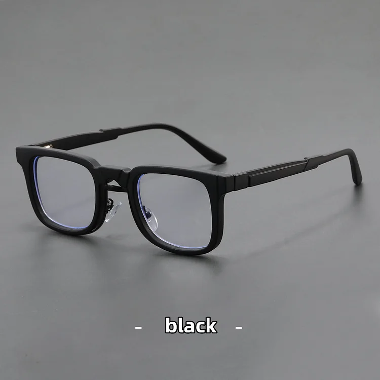Small Square Anti Blue Light Reading Glasses Big Face for Men Women Photochromic Presbyopia  Eyewear Spring Legs Black Glasses