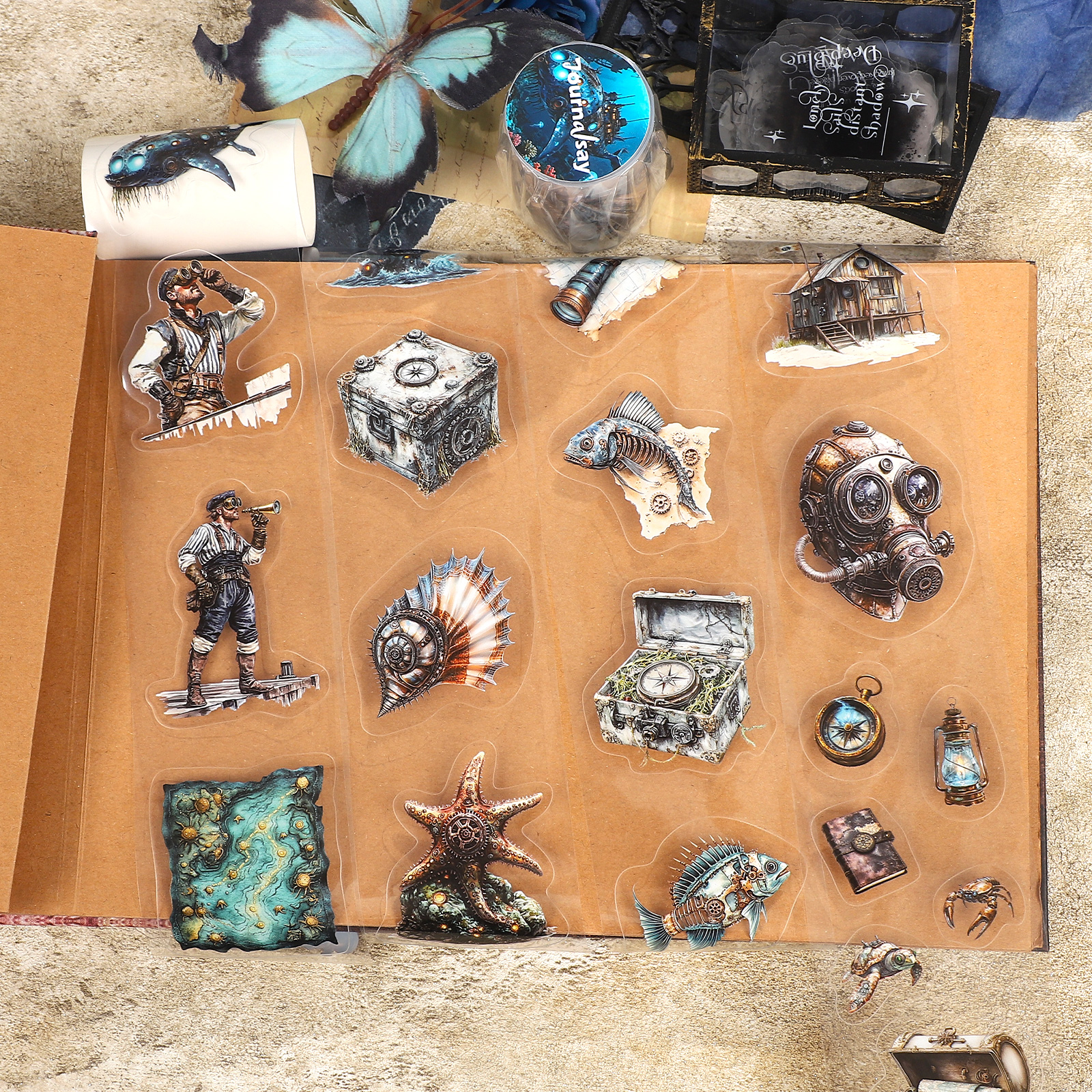 PET 테이프 - 60mm*200cm 빈티지 스팀펑크 해양풍