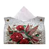 Diamond Painting Red Rose Hummingbird PU Leather Tissue Box for Napkin Holder