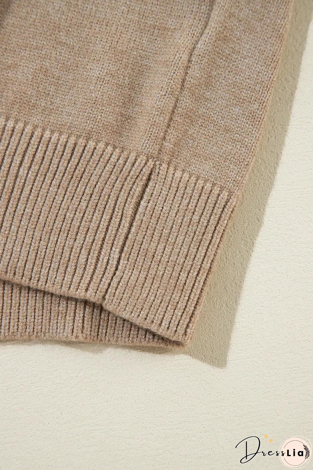 Smoke Gray Pearled Drop Shoulder Round Neck Sweater