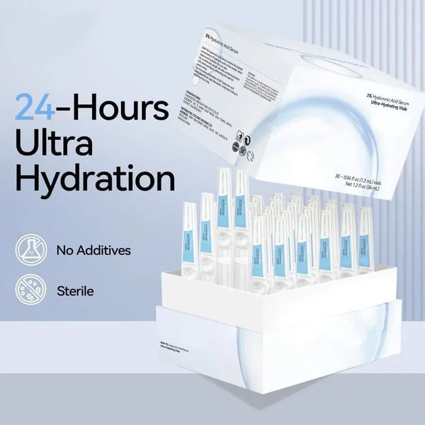 🎁Ultra-Hydrating Serum -Vegan | 3% Hyaluronic Acid Glass Skin Single-Use Vials Skincare Comfort⏰Promotion 49% OFF Limited Time🛒