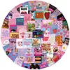 65PCS Pink Poster Transferable Stickers for DIY Project Laptop Suitcase Decorating