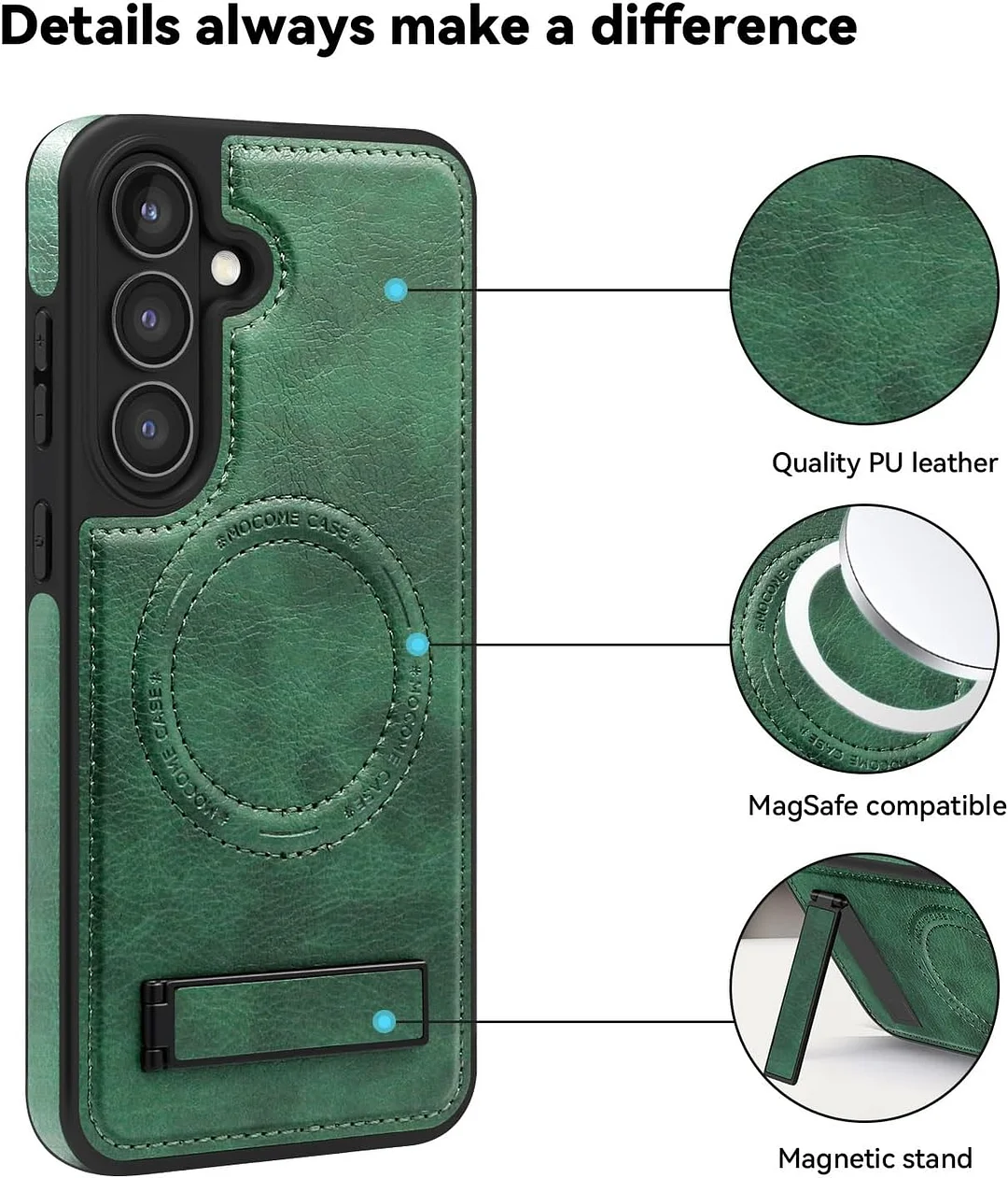 Samsung Galaxy Z Fold 6 Leather Case Magnetic Protective Case Holder Phone Case