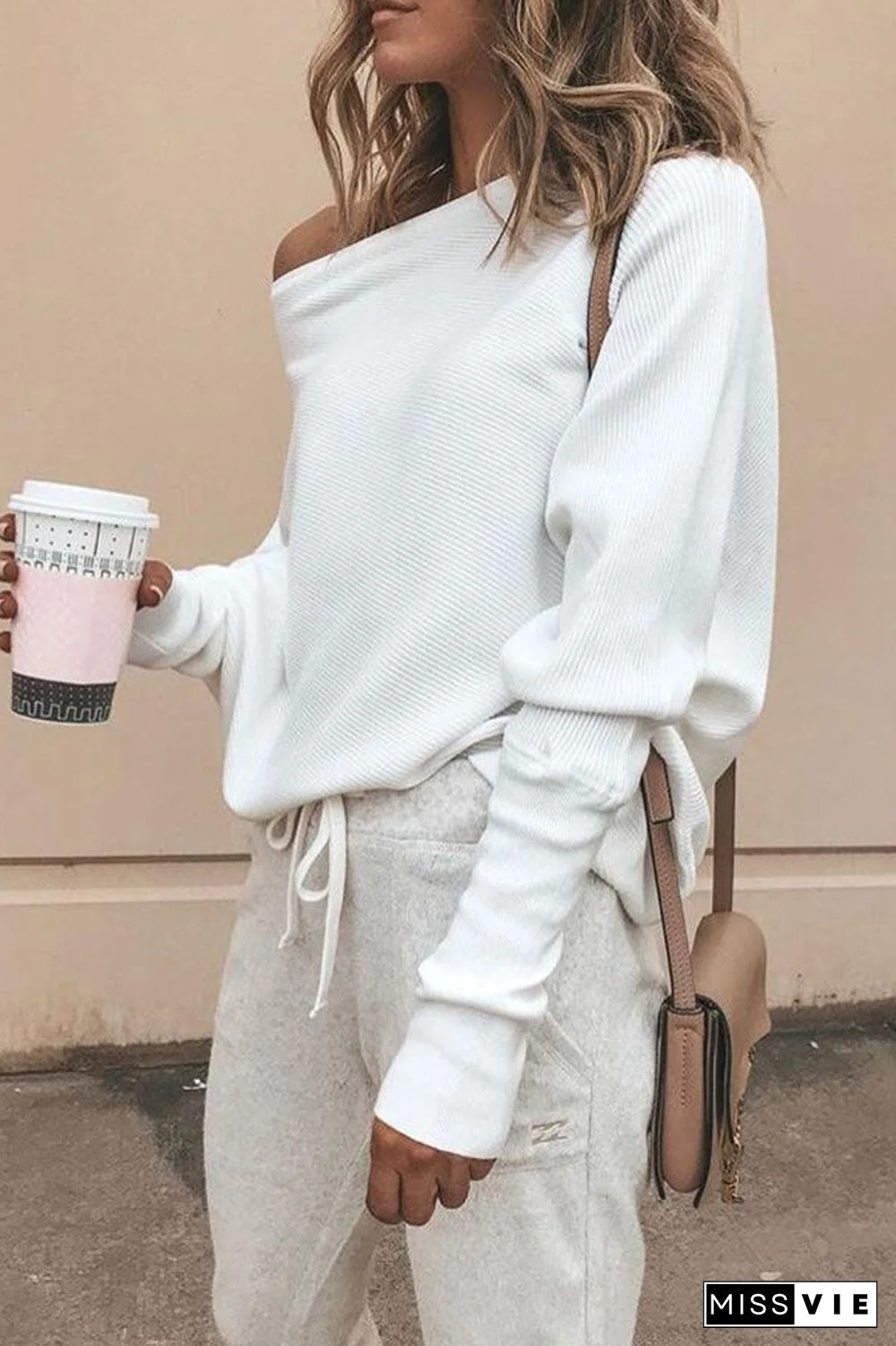 Fashion Sexy Solid Bateau Neck Tops(6 Colors)