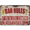 Bar Rules - Metal Tin Signs(8*12Inch/12*16Inch) - Bar
