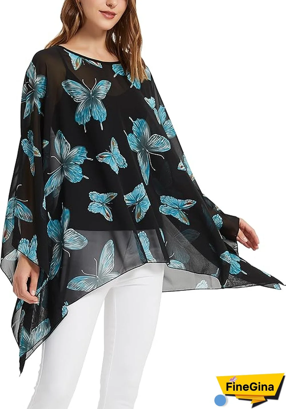 Glamorous Butterfly Print Long Sleeve Top