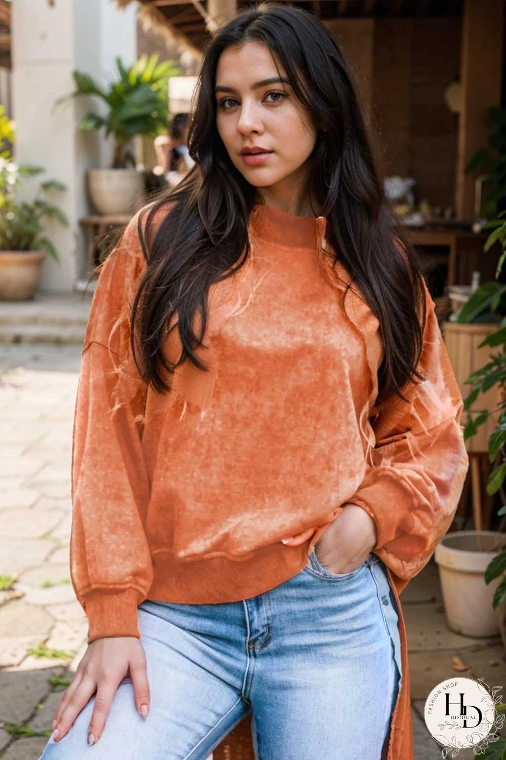 oversized crewneck pullover workout long sleeve hoodie