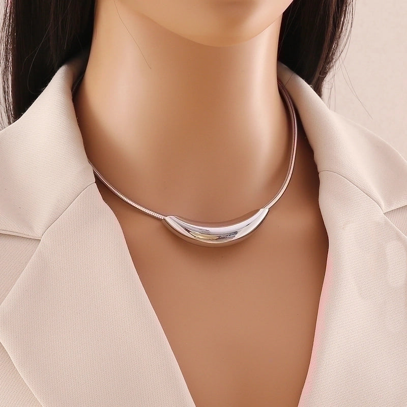 Commute Solid Color Stainless Steel Plating 18K Gold Plated Choker