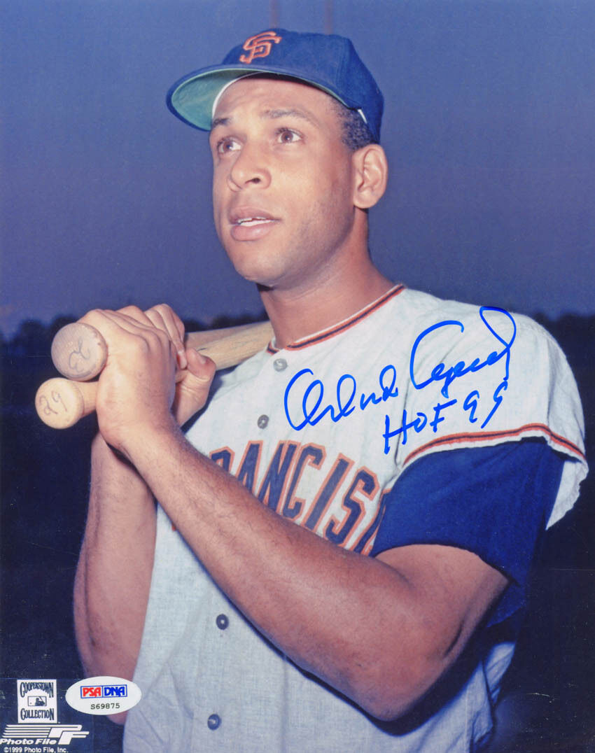 Orlando Cepeda SIGNED 8x10 Photo Poster painting + HOF 99 SF Giants PSA/DNA AUTOGRAPHED