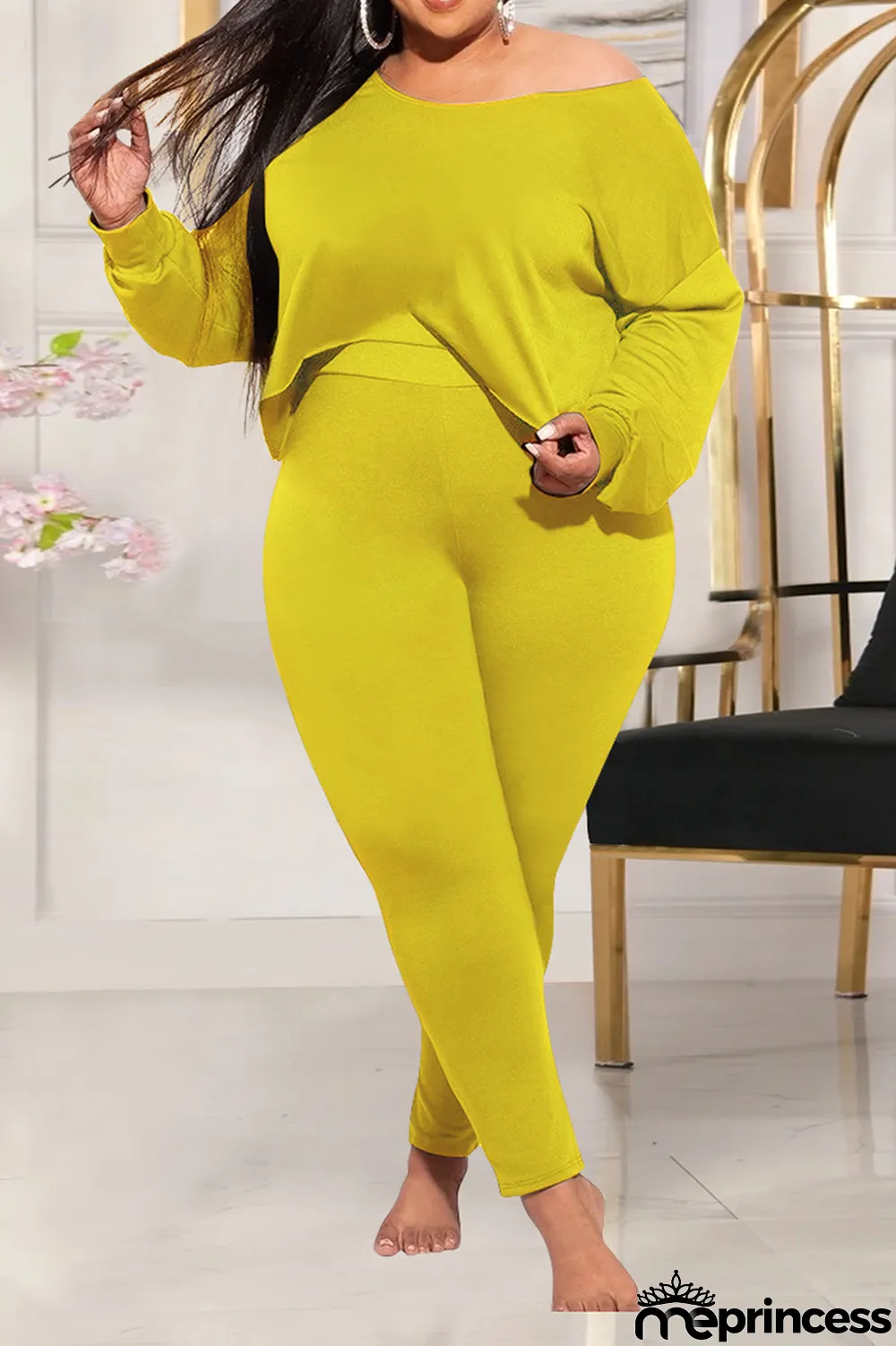 Grey Casual Solid Split Joint O Neck Plus Size Two Pieces