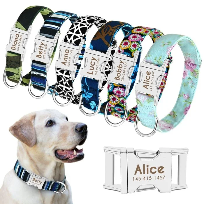 Personalized Dog Collars Engraved Nameplate