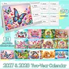 2027-2028 Two-Year Diamond Painting Calendar Kit, 13 Exquisite Multicolor Butterfly And Floral Illustrations, Large Size Desk Calendar, Mosaic Art Coil-Bound Desktop Planner