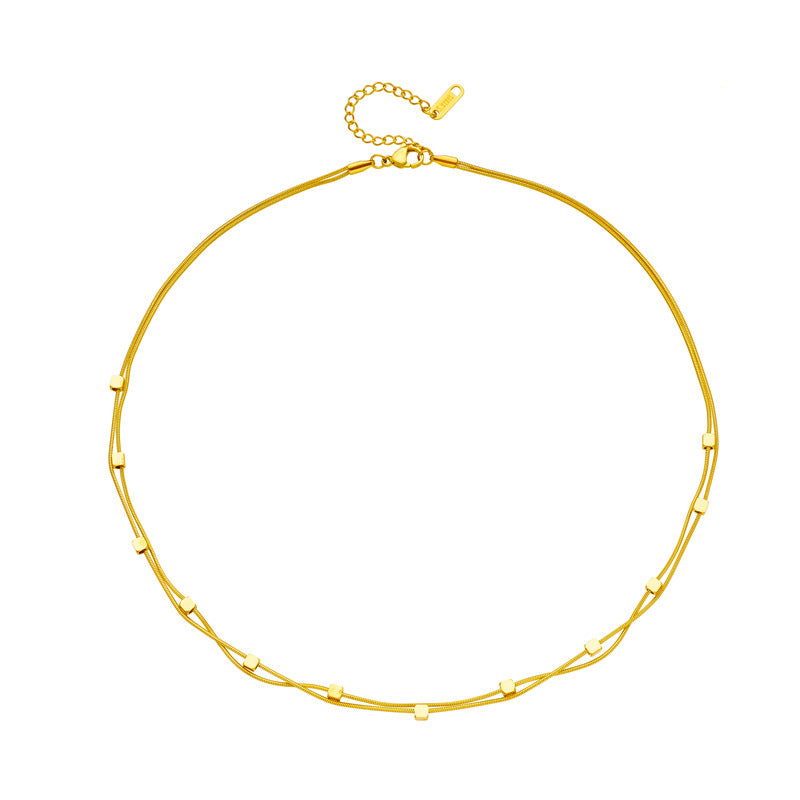 Chain Geometric Titanium Steel Electroplating Necklaces