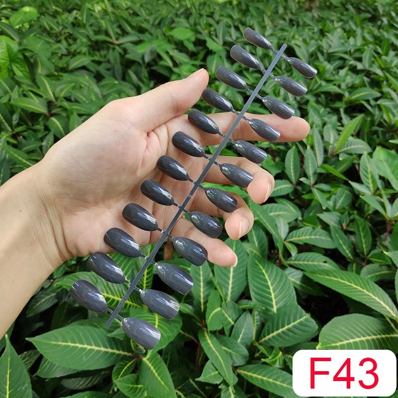 10 Sets Almond Shape False Nail Tips In Same Color 24 Pieces/Set 10 Sizes Press on Fake Nails DIY Manicure Finger Nail Tips-Nail Inspo