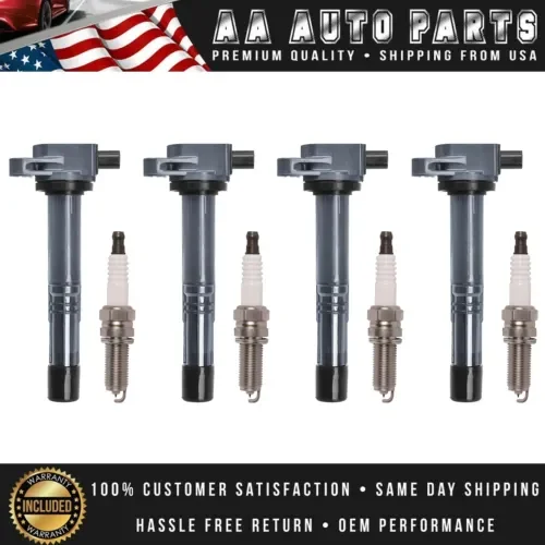 Dronehint 4pcs Ignition Coil & 4 Iridium Spark Plug for Honda Accord CR-V Civic Acura ILX (For: Acura) Parts