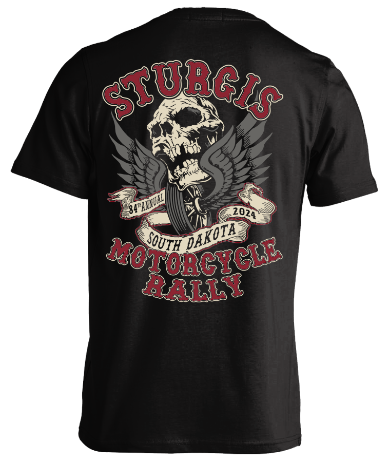 2024 Sturgis Motorcycle Rally Wheel & Wings Skull - 84th Anniversary