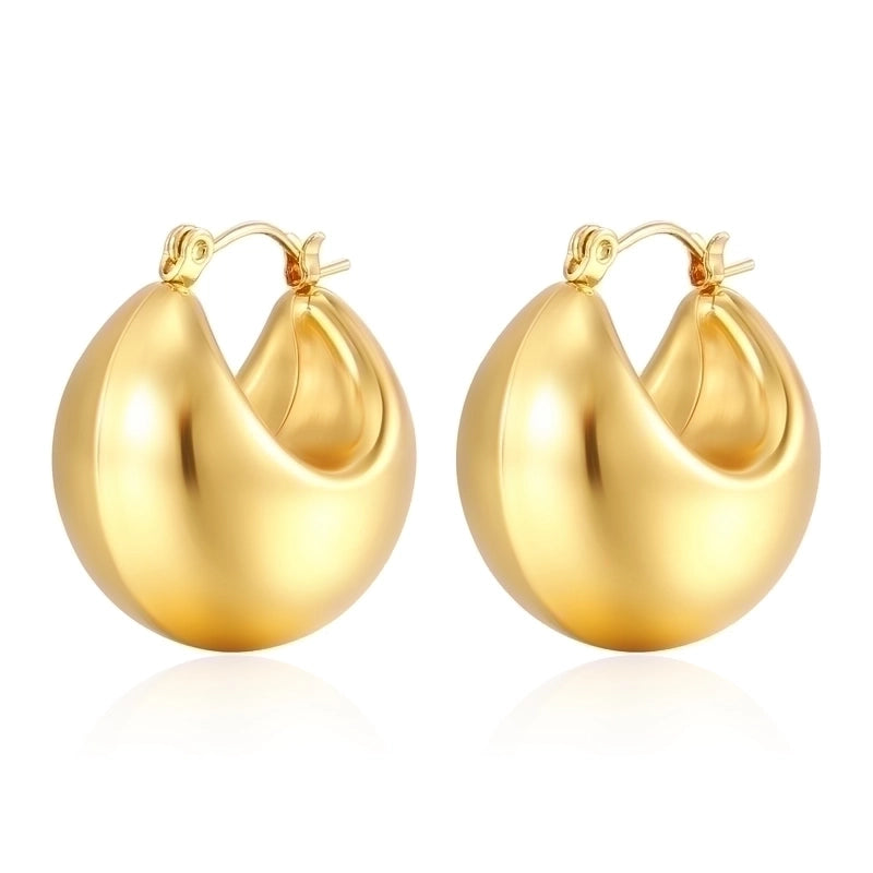 1 Pair Fashion Solid Color Plating 304 Stainless Steel 18K Gold Plated Earrings
