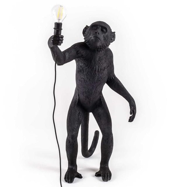Resin Black White Gold Monkey Lamp Pendant Light For Living Room Lamps Art Parlor Study Room Led Lights lustre With E27 Led Bulb