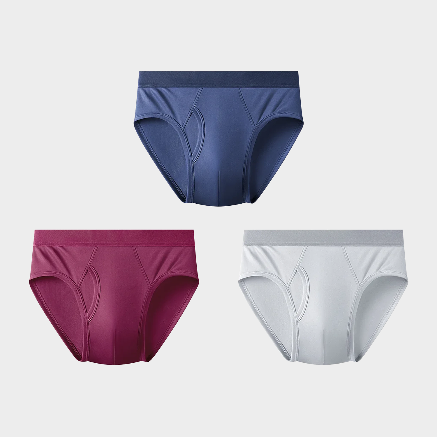 Men's 100% Silk Briefs Underwear Mid Waist 3-Pack REAL SILK LIFE