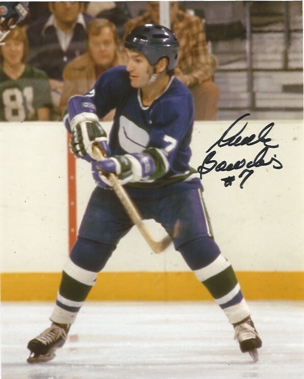 Vancouver Canucks Andre Boudrias Autographed Signed 8x10 Retro Photo Poster painting COA