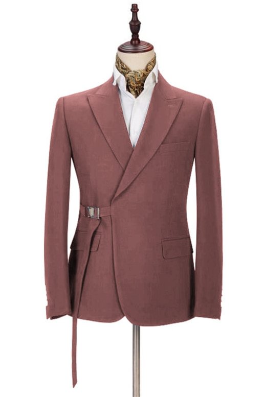 Simple Peaked Lapel Groom And Groomsmen Suits With Two Pieces | Ballbellas Ballbellas