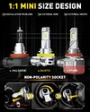 AUXITO 2025 Latest H11 H8 H9 Bulbs, 30,000lm 6500K Cool White H16 Bulbs for Fog Light, 1:1 Mini Size 5 Mins Easy Installation, Plug and Play, Pack of 2