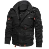 Men's Loose Stand Collar Hooded Jacket