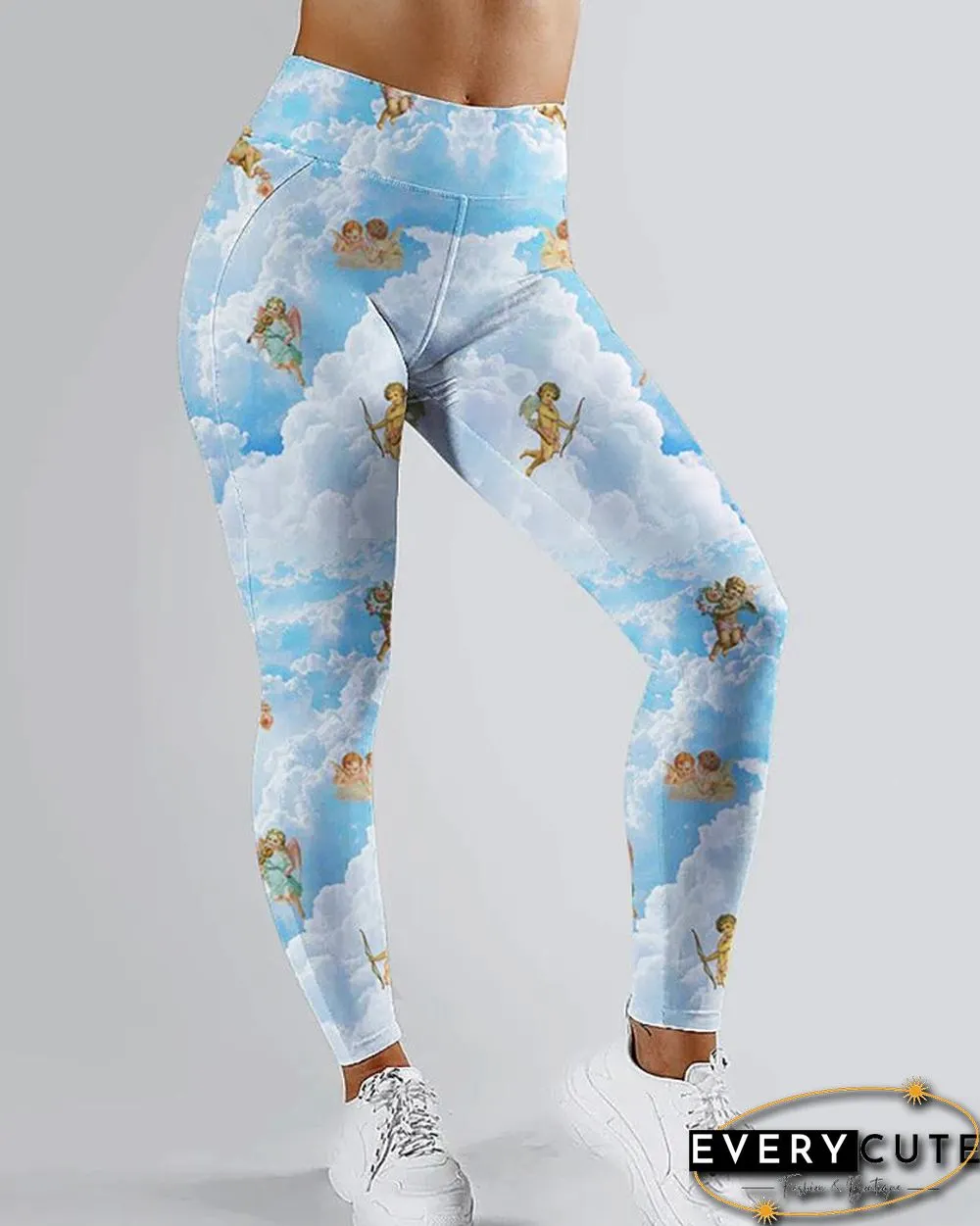 Print High Waist Slim Fit Pants P14157