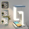 Table Lamp, Bedside Lamp with USB Port Wireless Charger 3 Light Modes Dimmable Touch Lamp, Tensegrity Suspended LED Night Light, Unique Gift for Office, Nightstand, Bedroom, Living Room, Home Decor