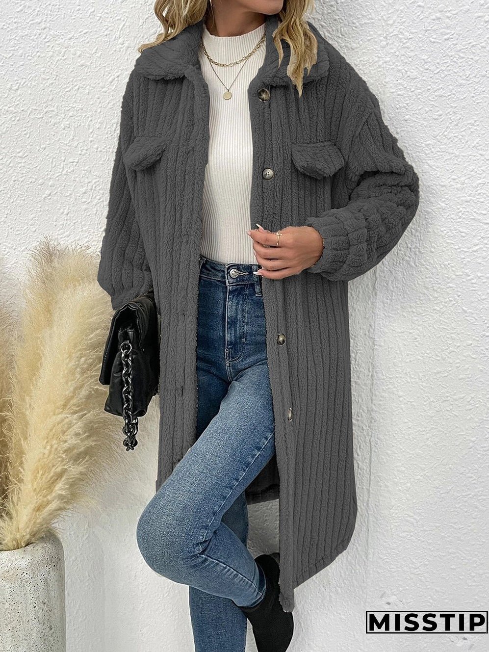 Women's Elegant Popular Fur Lapel Plush Coats