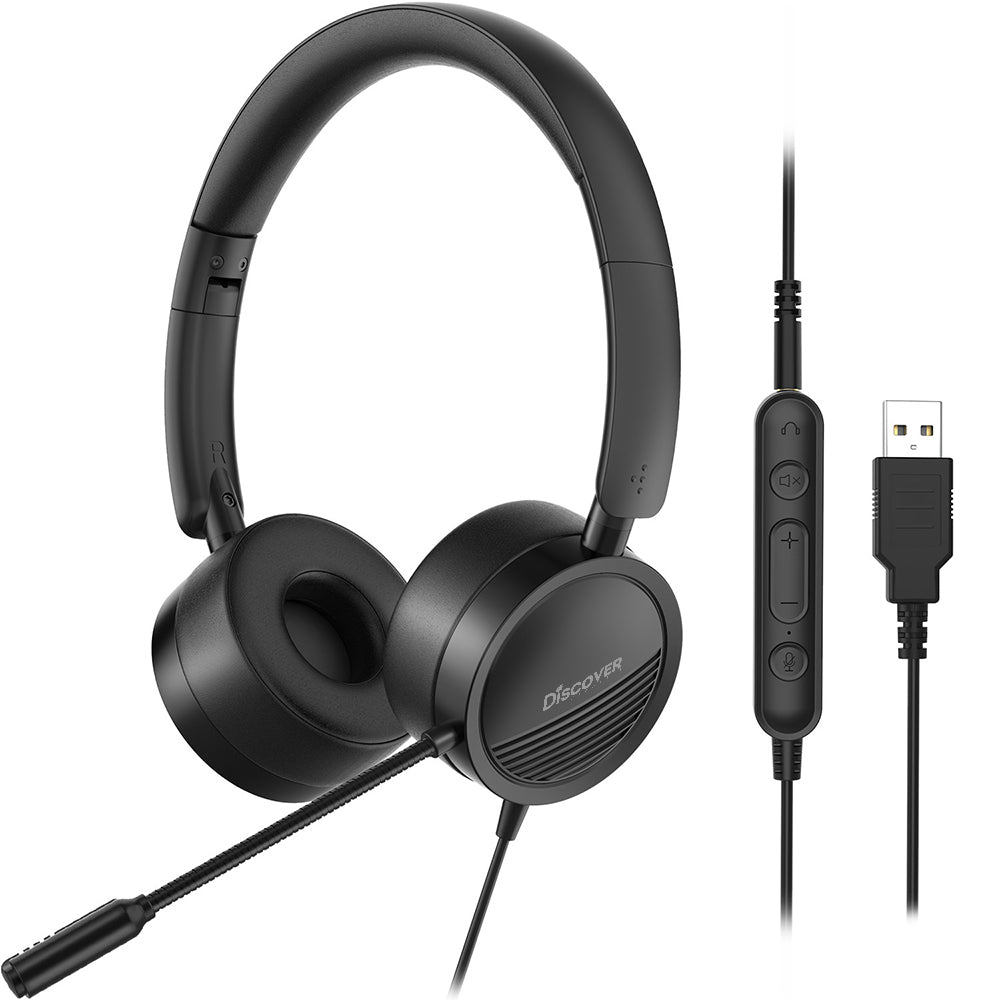 Discover D312U Dual Speaker USB + 3.5mm Wired Headset