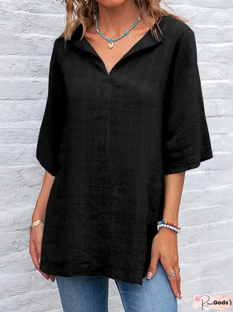 Women's Casual 3/4 Sleeve Shirts Tops Blouse