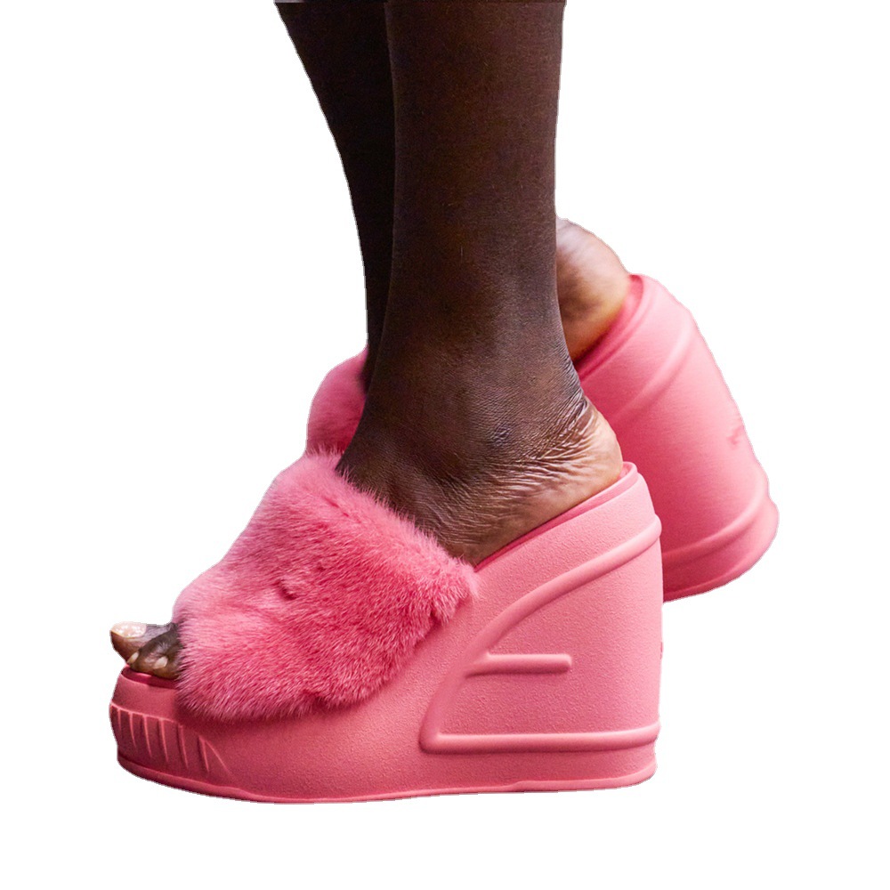 GOOSHOE Sandals And Slippers Women's Slope Heel Thick Sole Shoes