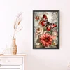 Vintage Schmetterlingspfingstrose - runder Bohrer Diamond Painting - 40*60cm (große Größe)