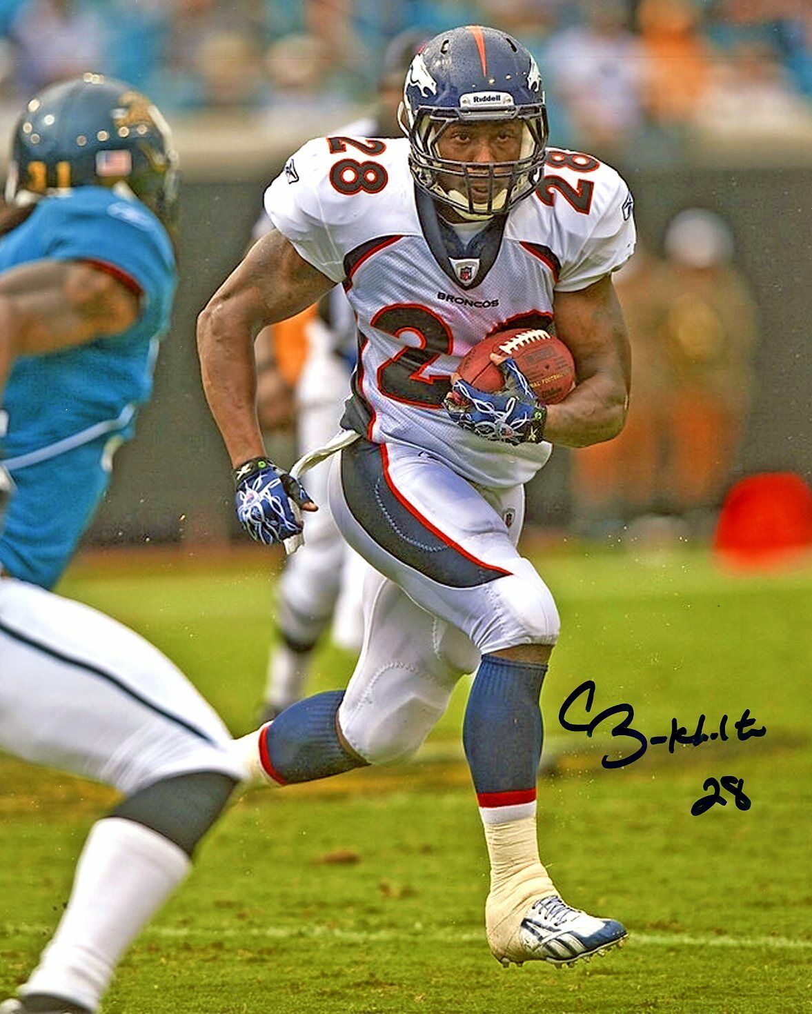 Correll Buckhalter autographed 8x10 Broncos Eagles In Person Nebraska #12