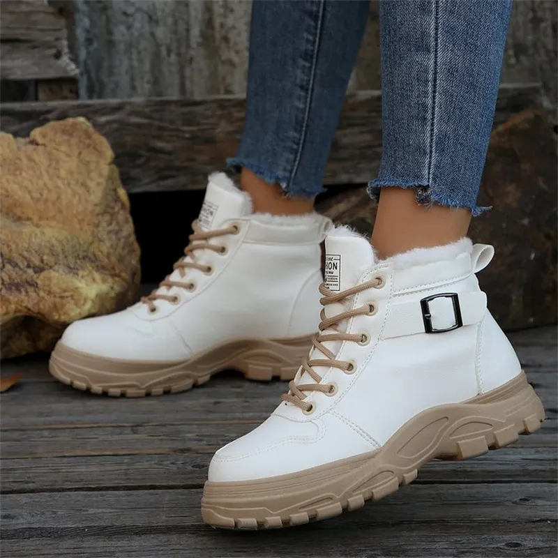 Breakj Breakj New Autumn And Winter Ladies Keep Warm Martin Boots Plus Velvet Thick And Thick-Bottomed Short Boots Shoes