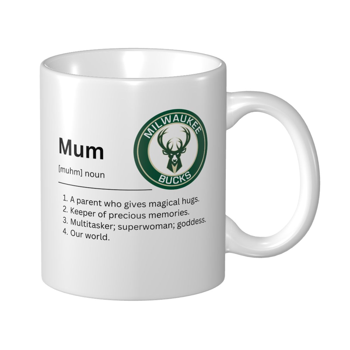 Milwaukee Bucks Minimalist Dictionary Mother's Day Mug
