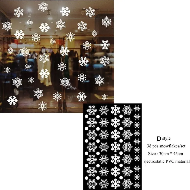 27Pcs Christmas Snowflake Window Sticker Christmas Wall Stickers Kids Room Wall Decals Christmas Decorations for Home New Year