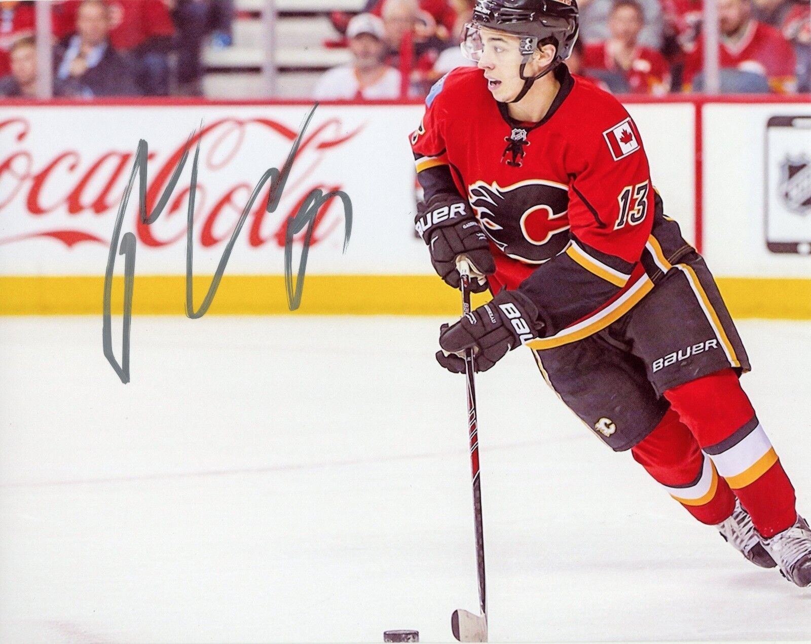 ~~ JOHNNY GAUDREAU Authentic Hand-Signed Calgary Flames