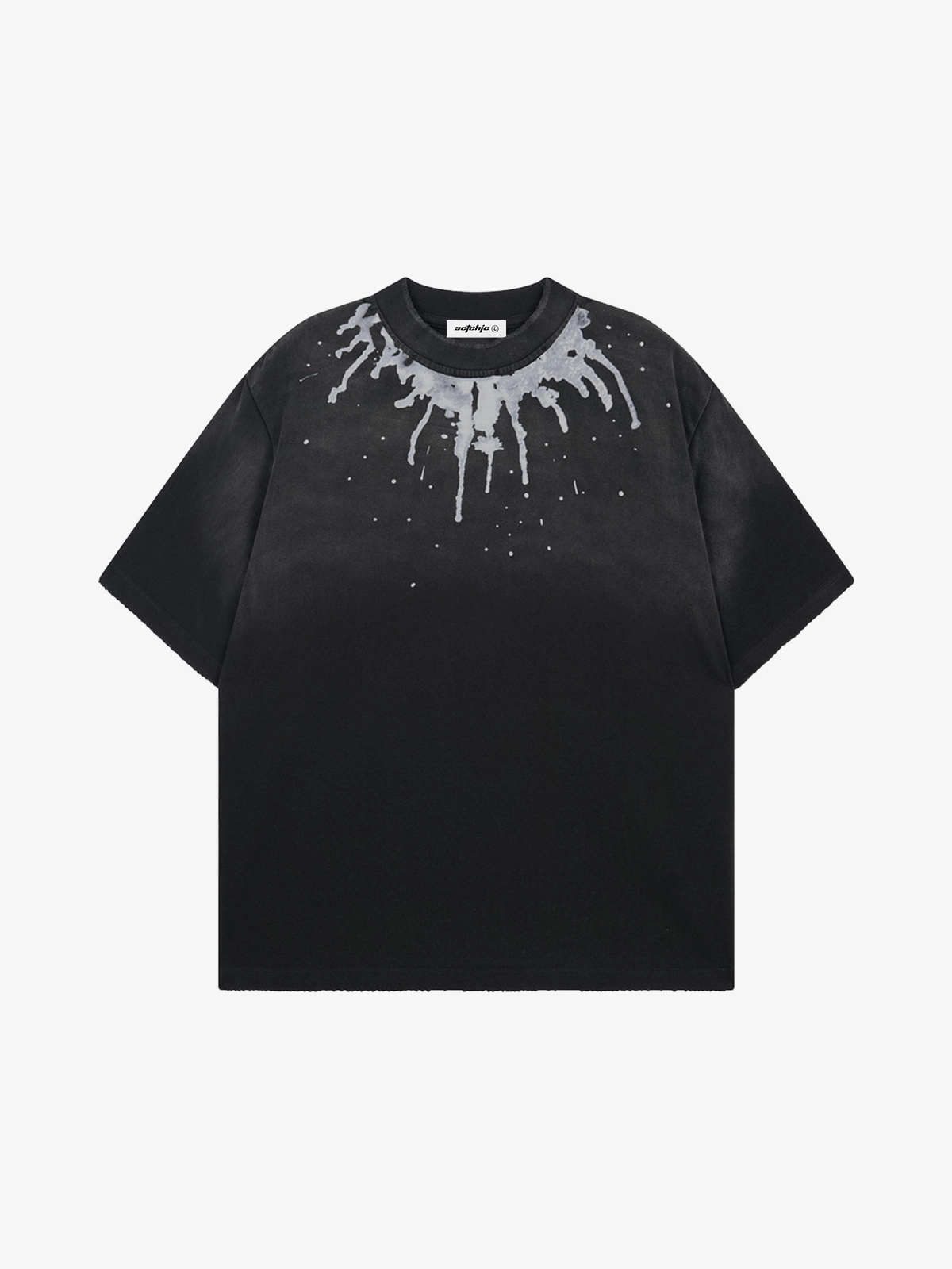 Black Act Chic Ink-Spray Graffiti Dirty Effect Tee Front
