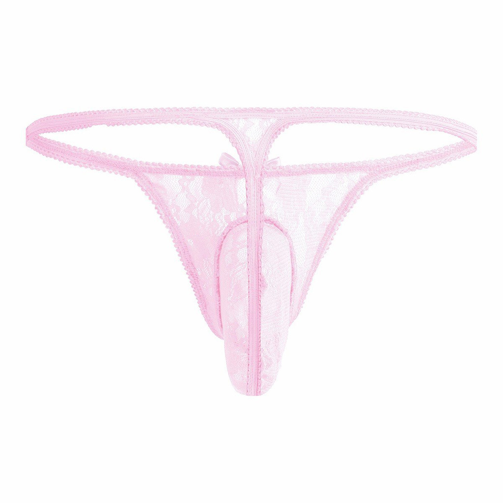 Lace Transparent Mesh Men's T-Pants