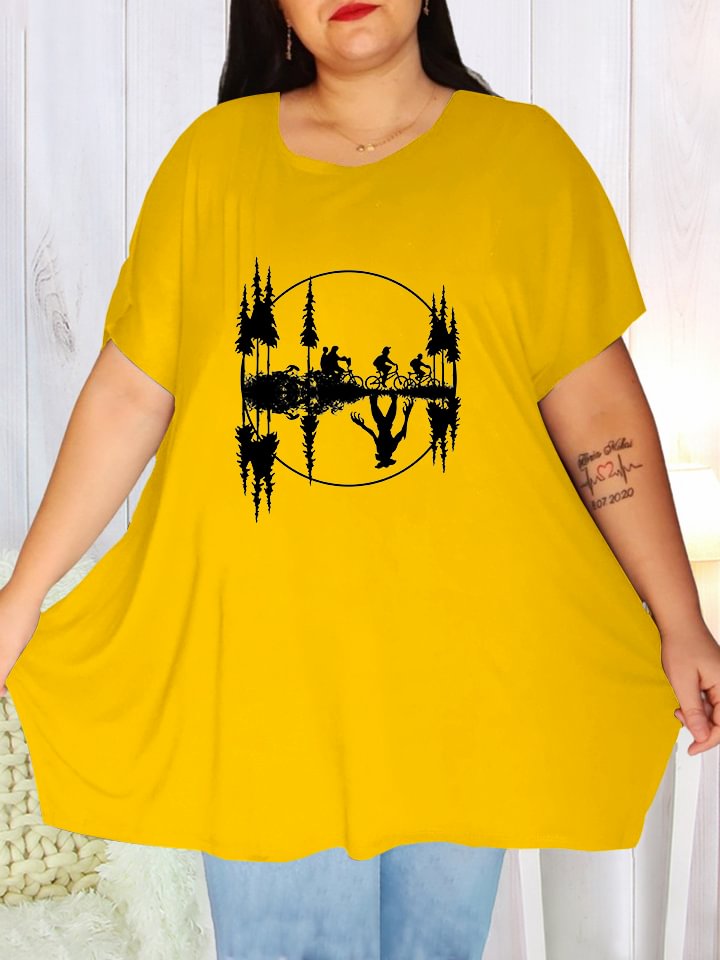 Crew Neck Casual Print Women's T-Shirt