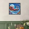 Père Noël Chevauchant Un Élan Sous La Lune Perceuse Ronde Peinture Diamant-55*55CM