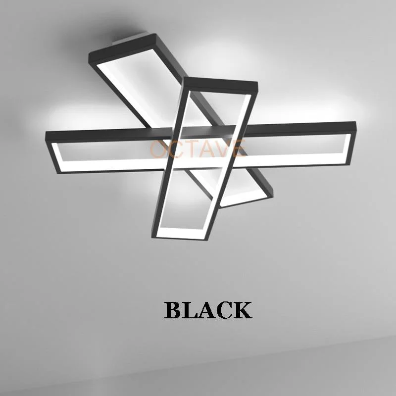 Modern LED Ceiling Light Living Room Bedroom Dining Room Study Rectangle Design Ceiling Lamp Remote Control Dimmable Decor Lamp