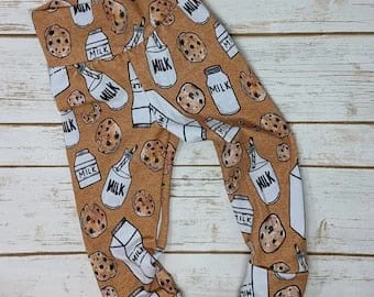 Pornhint Milk and Cookies Grow With Me Slim Fit Pants Leggings Joggers Baby Pants - Baby Leggings Toddler Clothes - Children's Clothes - Baby Clothes