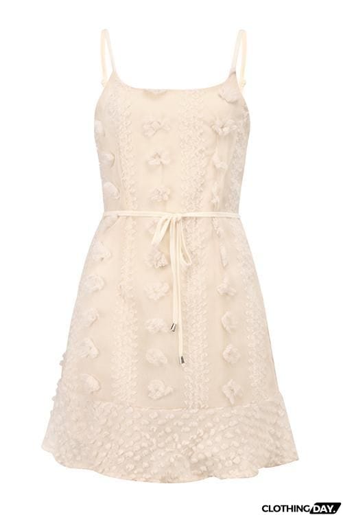 Pom-pom Slip Mini Dress