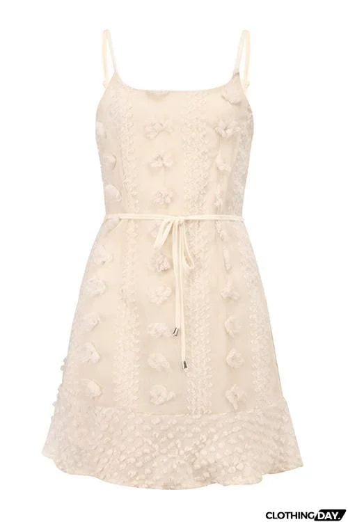 Pom-pom Slip Mini Dress