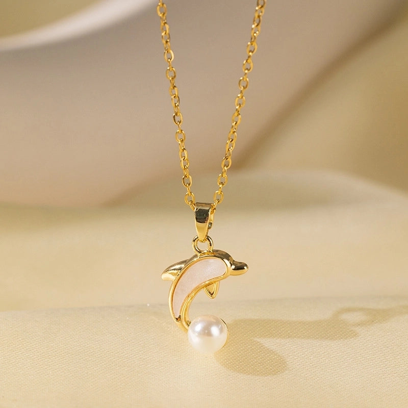 Sweet Minimalist Star Heart Shape Bow Knot Titanium Steel Zircon Plating Inlay Pendant Necklace