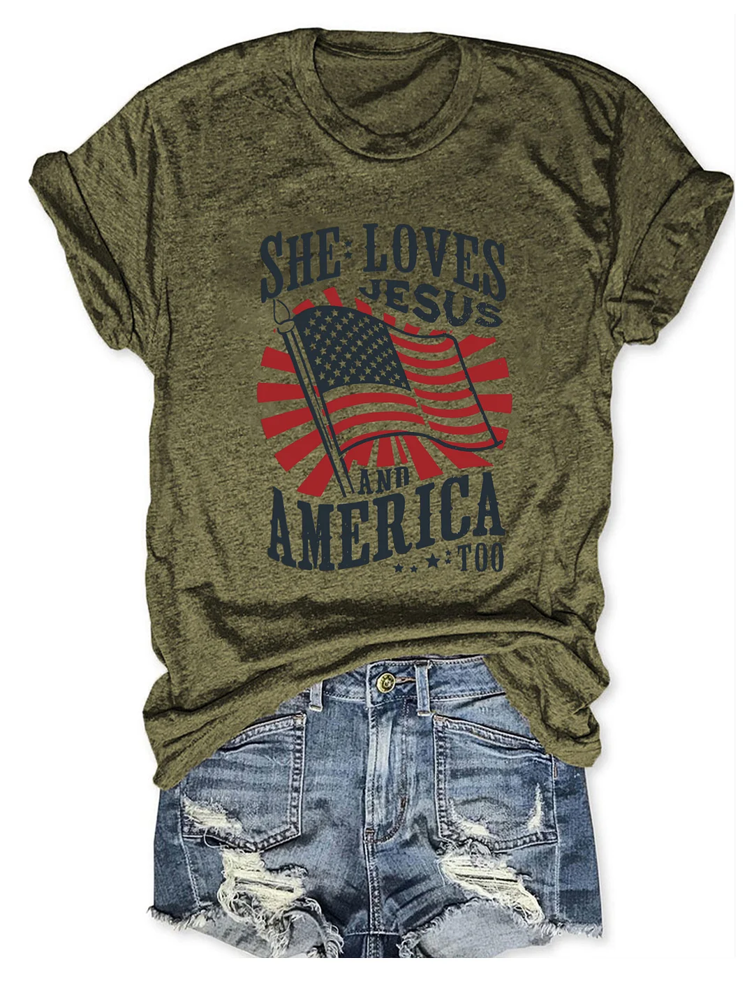 She Loves Jesus And America Too T-shirt